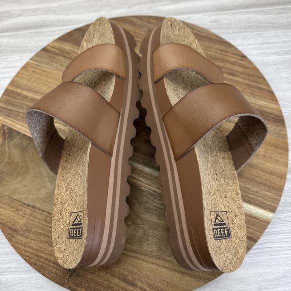 REEF WOMEN'S CUSHION VISTA HI PLATFORM LUG SLIDES SOLE SIZE 8 ESPRESSO DUO EUC - Picture 6 of 10